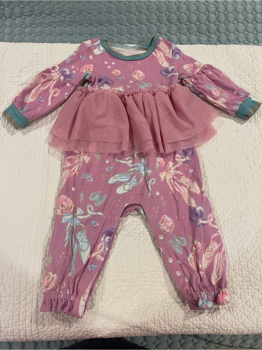 Matilda Jane On Pointe Ballet Pink Floral Tutu One-Piece Romper Approx 2T Jogger